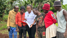 People in a rural field in Africa