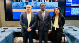 From left to right: Prof. Philippe De Lombaerde (Director of UNU-CRIS), Prof. Tshilidzi Marwala, (Rector of the United Nations University), Dr Antonella Di Trapani (Senior Research Fellow at the UNU Paris Office)