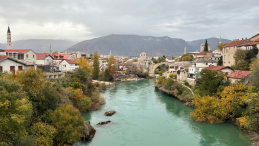 The Mostar river in Bosnia and Herzegovina
