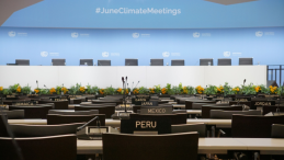 The plenary meeting room at the June Climate Meetings in Bonn. 