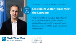Stockholm Water Prize - Official Session Banner