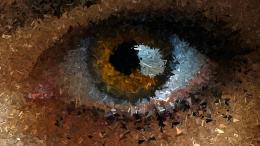 A digital mosaic of a human eye