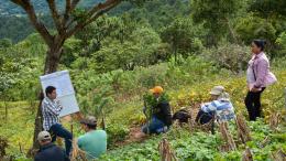 Farmers discussing landscape management in Nicaragua.