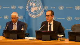 UNU-INWEH Director Prof. Kaveh Madani at a press conference in UN Headquarters, New York. January 20, 2026  