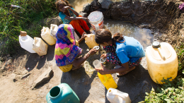 Rural women collecting water