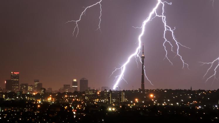 Lightning over Johannesburg, South Africa