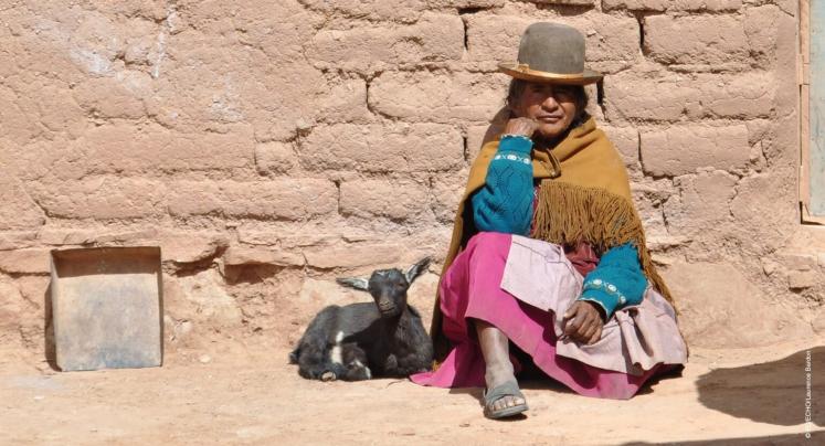 A woman from a drought-affected community in Bolivia. 