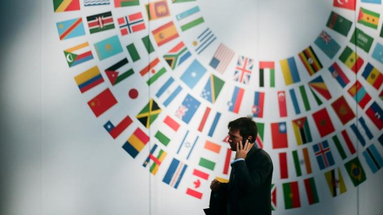Flag display at the World Bank Headquarters