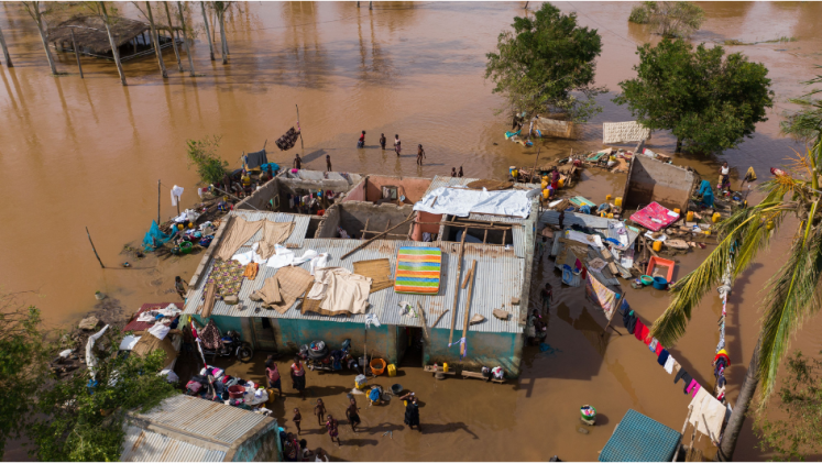 A flooded area in Africa