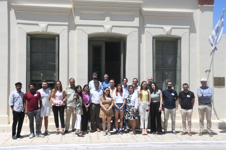 Group photo of participants at the 12th International Summer School on Digital Government (OpenGov2025), held in Samos, Greece, featuring researchers, practitioners, and postgraduate students from across Europe and beyond.