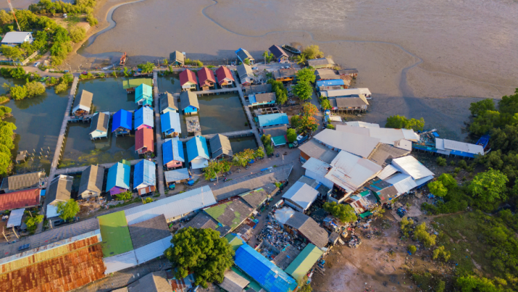 A flooded village