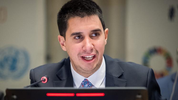 Felipe Paullier, Assistant Secretary-General for Youth Affairs, speaks during the Economic and Social Council Youth Forum