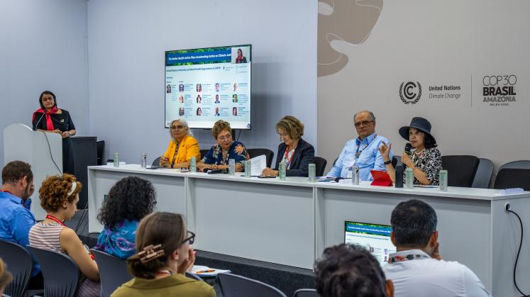 Speakers at a UNU side event at COP30 in Belem, Brazil