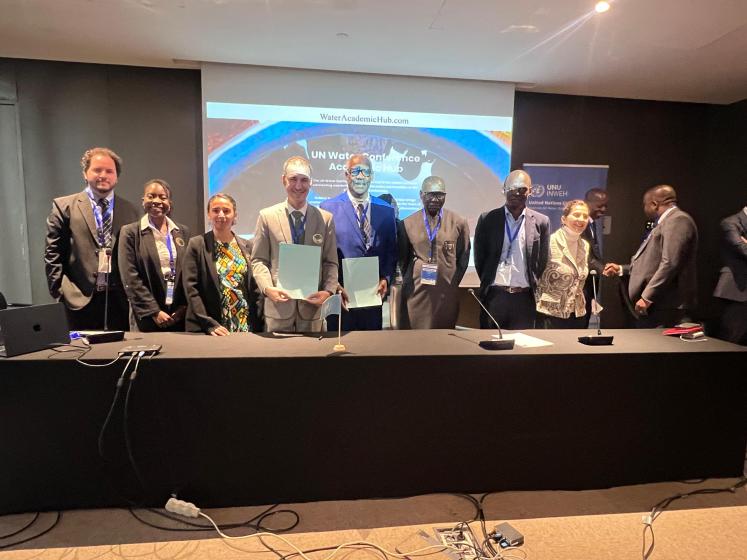 Signing ceremony launching the UN Water Conference Academic Hub in Dakar