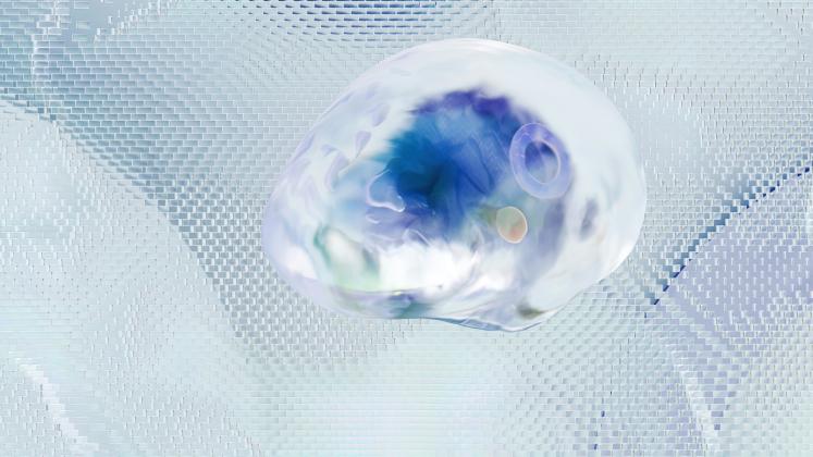 3D rendered abstract brain concept with neural network.