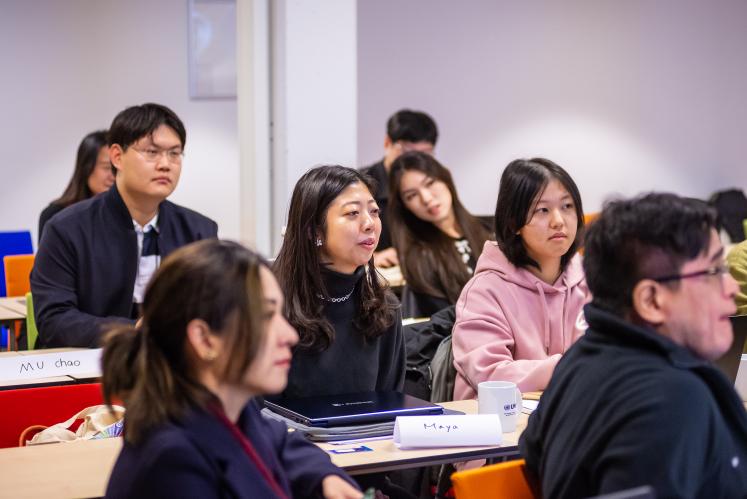 student speaking