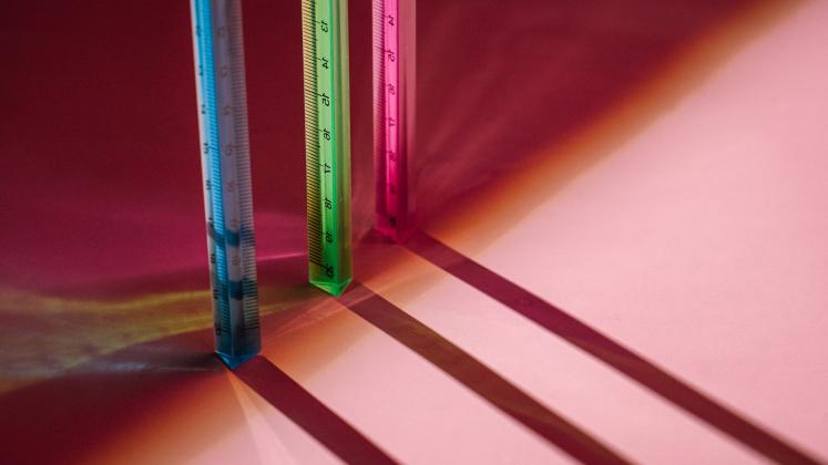 colorful measurement rulers and shadows