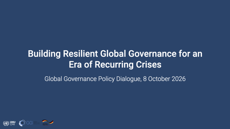 Building Resilient Global Governance for an Era of Recurring Crises