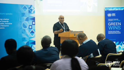 Mr. Charles Abani (UN Resident Coordinator, Ghana), headlines UNU INRA’s annual Kwapong Lecture at University of Ghana