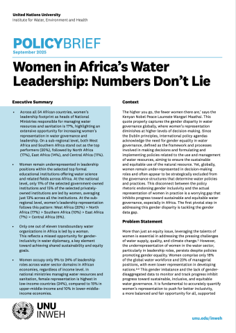 Women in Africa's Water Leadership: Numbers Don't Lie